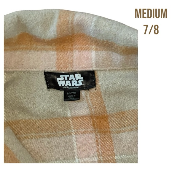Girls' Star Wars: The Mandalorian Plaid Shacket - Brown/Tan size: Medium - Picture 6 of 10